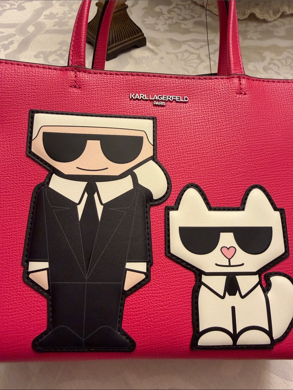 NWT Karl Lagerfeld Pink Tote/ Crossbody - Picture 10 of 11